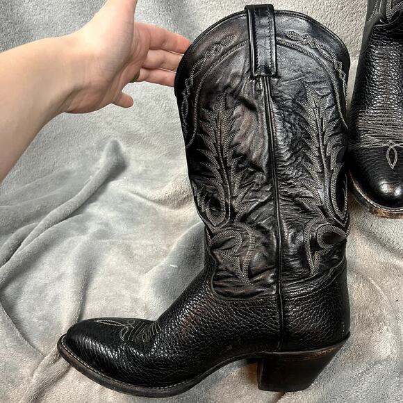 Vintage Tony Lama Mens 7.5ee Stallion Boot Style Leather Embroidered Made in USA main image 3